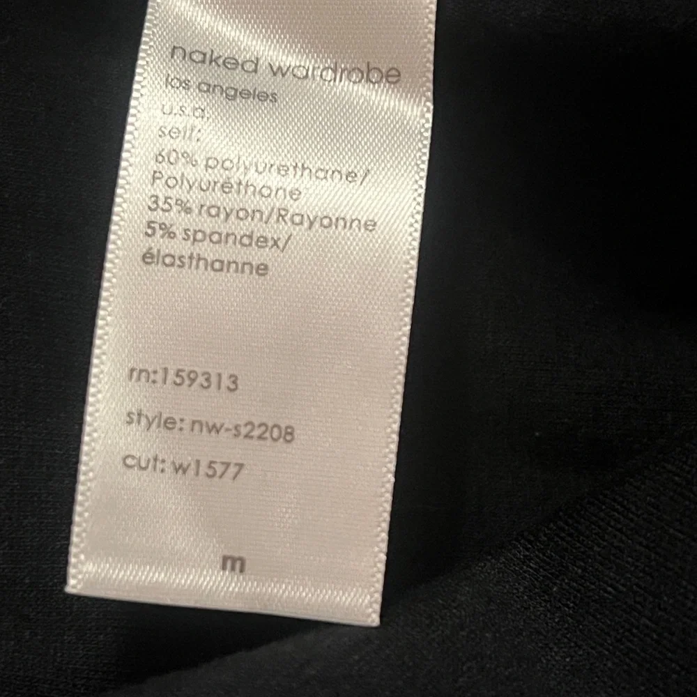 Naked Wardrobe Black Vegan Leather Mini Skirt w/ Slit Size M NWOT - Picture 6 of 6